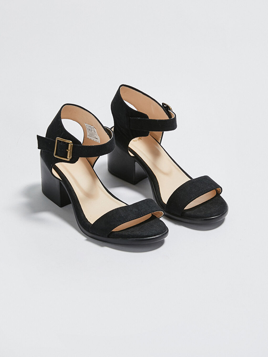 Siyah Kadın Süet Görünümlü Sandalet