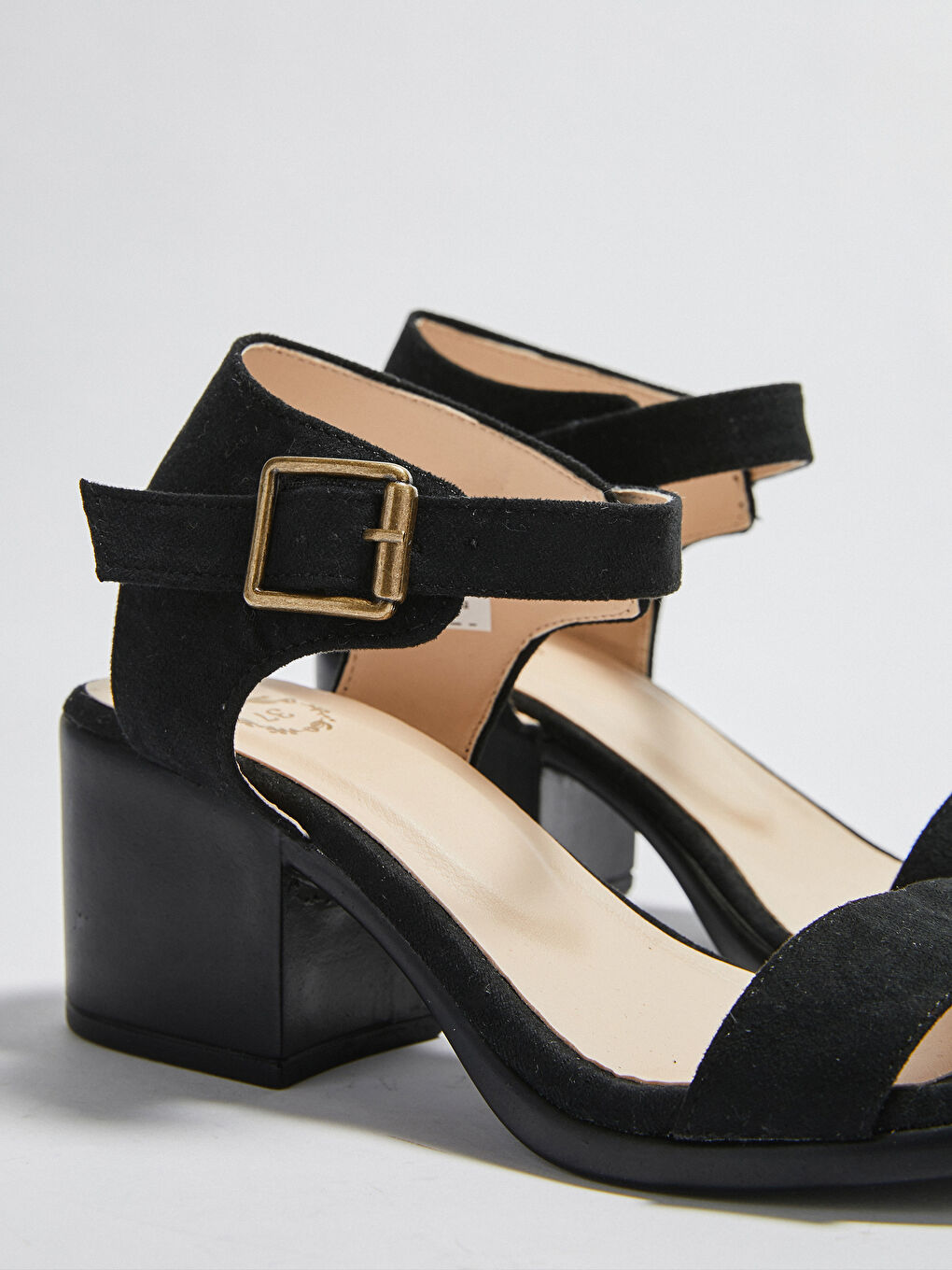 Siyah Kadın Süet Görünümlü Sandalet-2