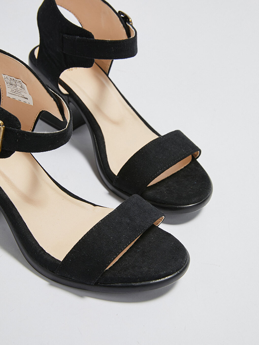 Siyah Kadın Süet Görünümlü Sandalet-4