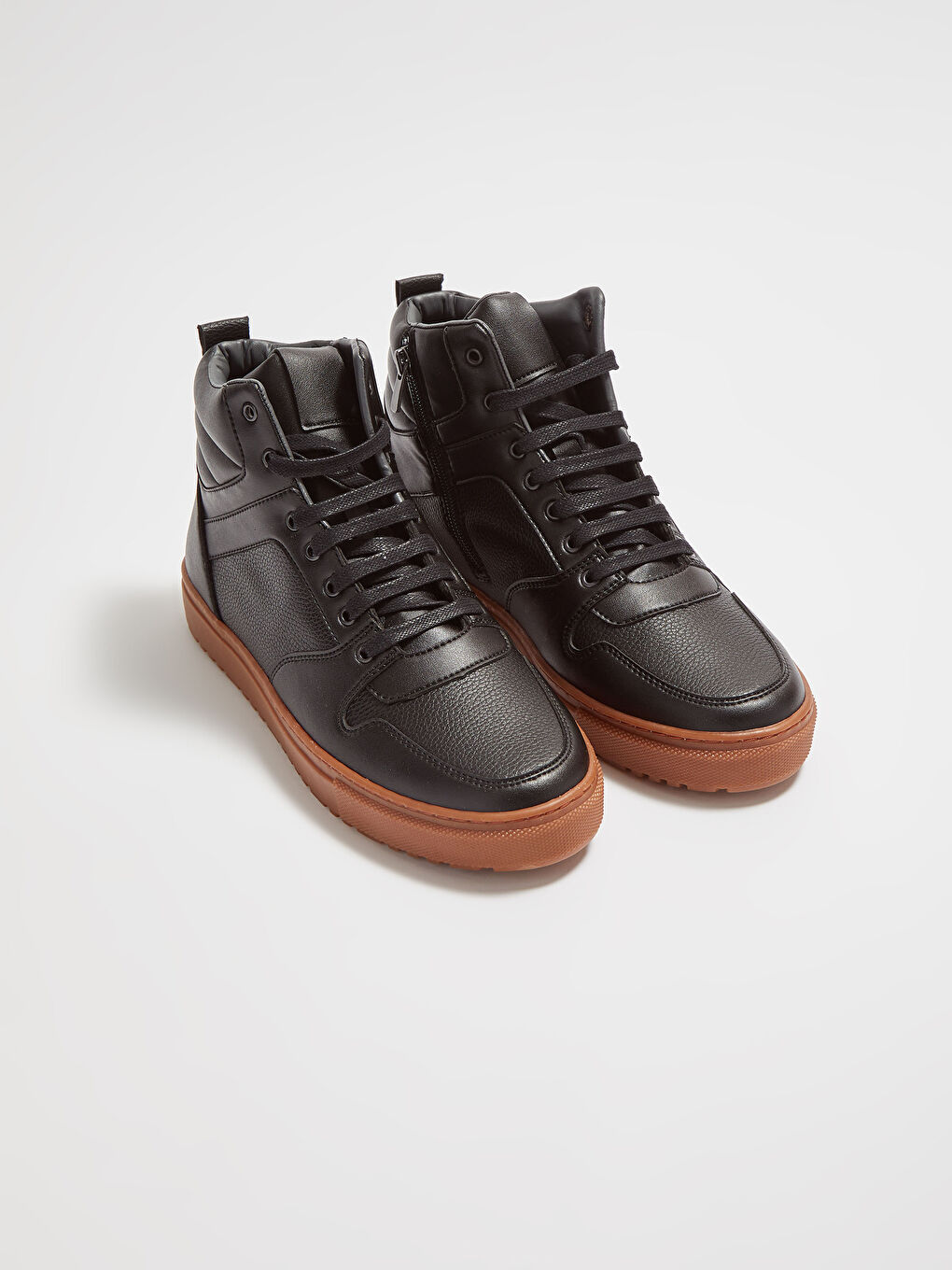 Siyah Erkek Bağcıklı Günlük Bilekli Spor Ayakkabı