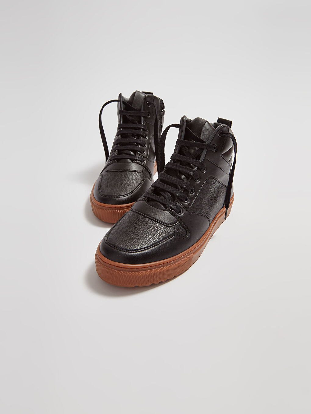 Siyah Erkek Bağcıklı Günlük Bilekli Spor Ayakkabı-1