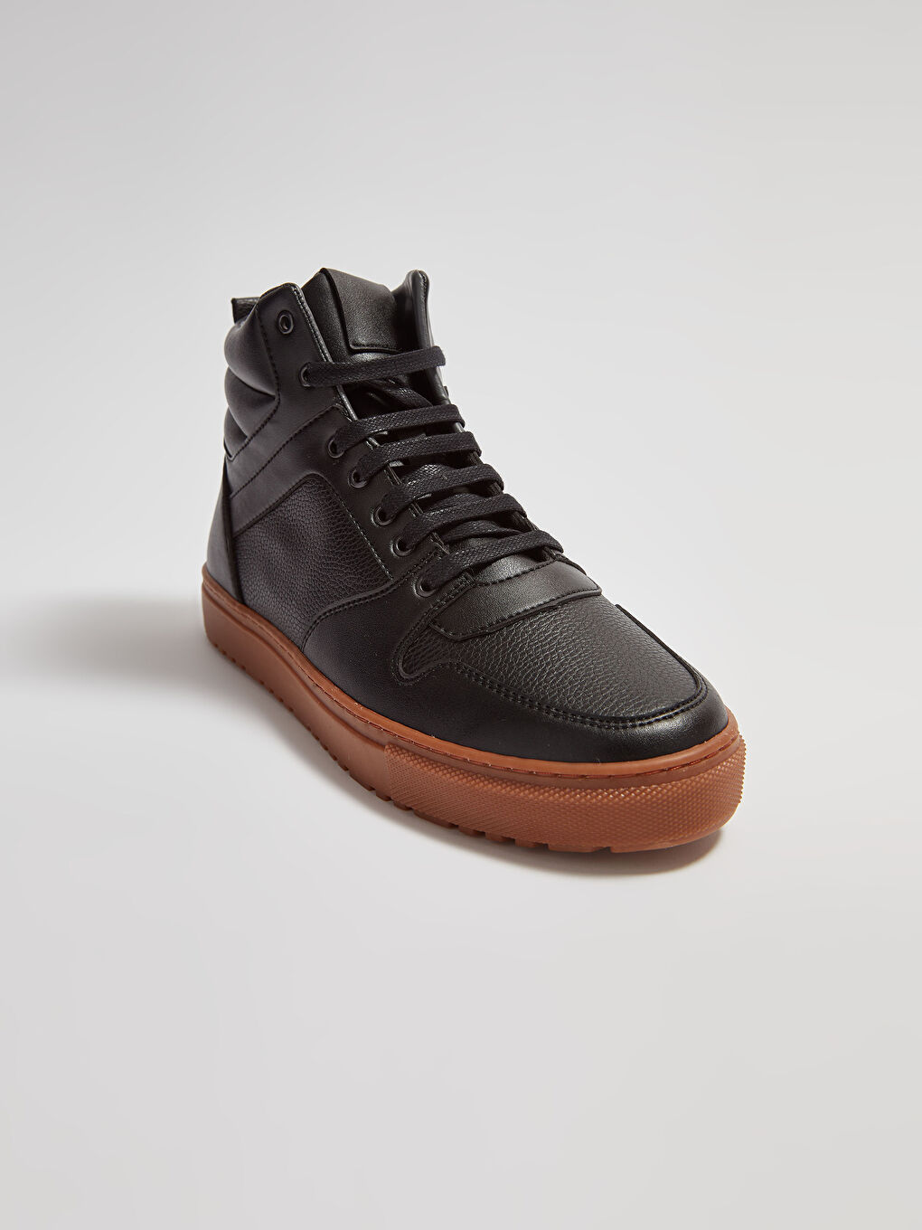 Siyah Erkek Bağcıklı Günlük Bilekli Spor Ayakkabı-2