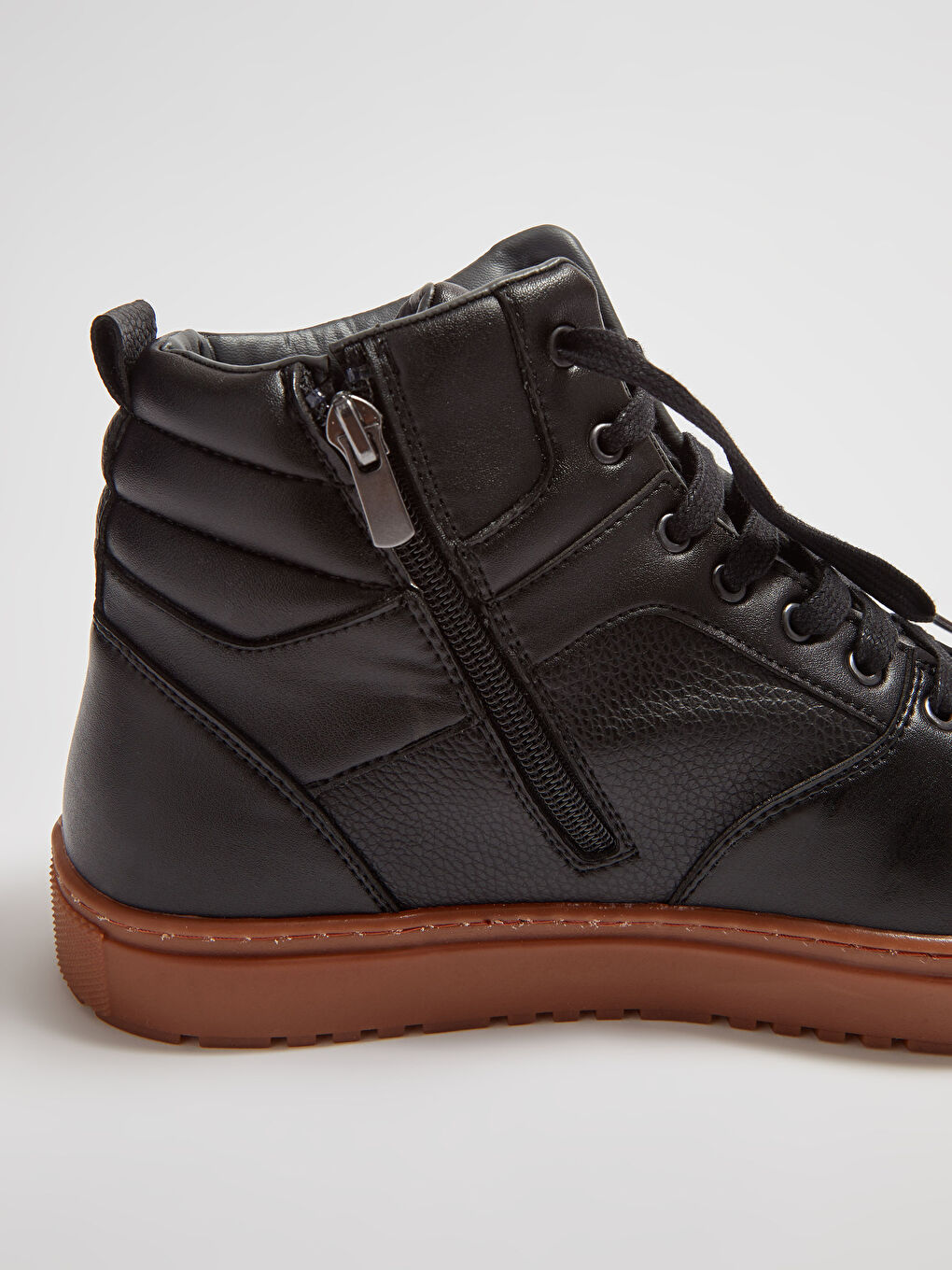 Siyah Erkek Bağcıklı Günlük Bilekli Spor Ayakkabı-4