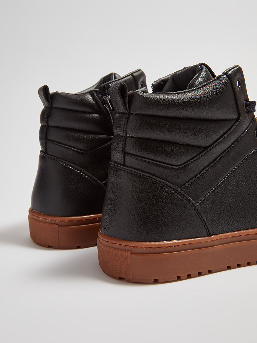 Siyah Erkek Bağcıklı Günlük Bilekli Spor Ayakkabı-5