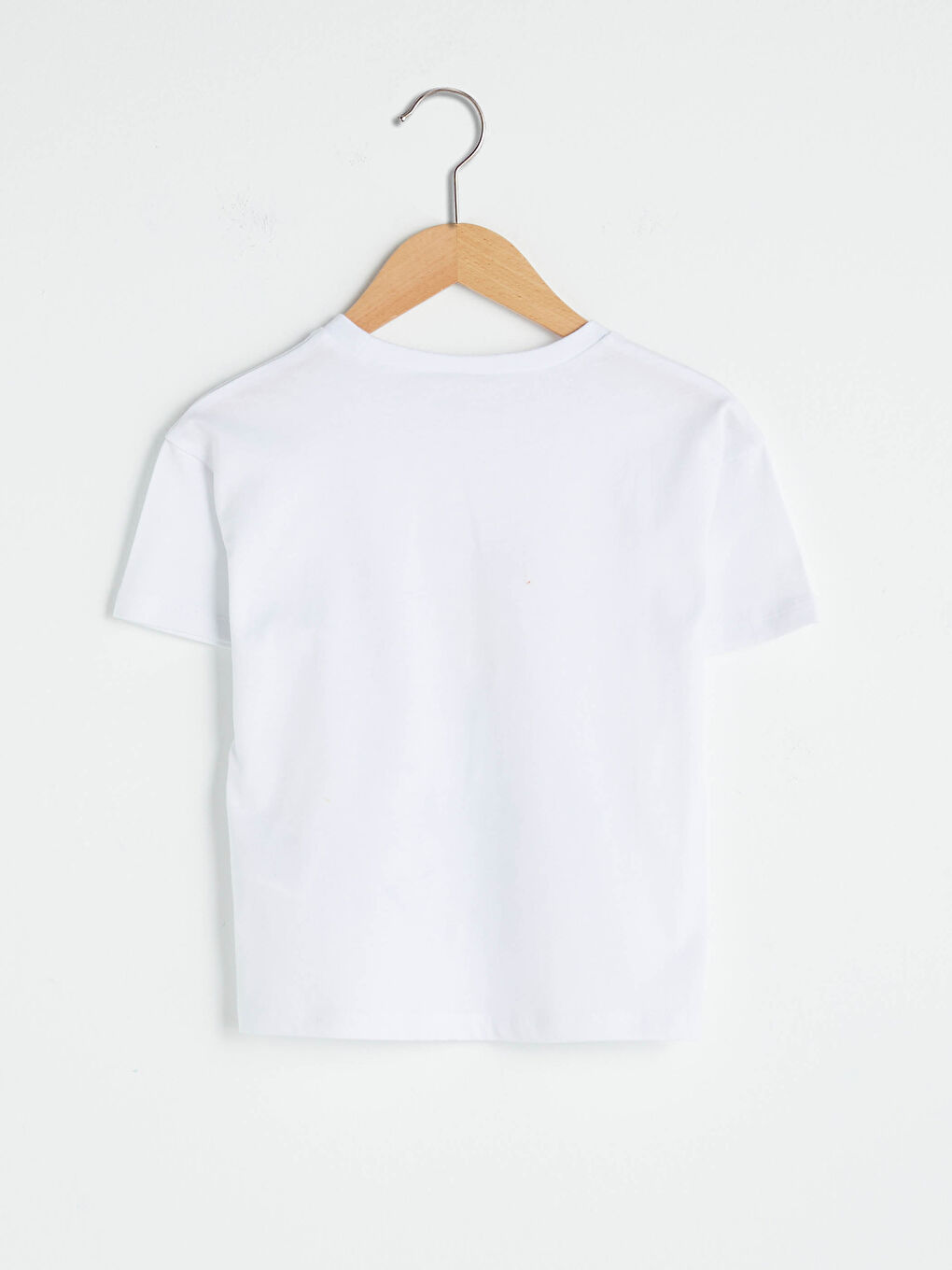 Beyaz Bisiklet Yaka Baskılı Kısa Kollu Kız Çocuk Tişört ve Boya Kalemi-3