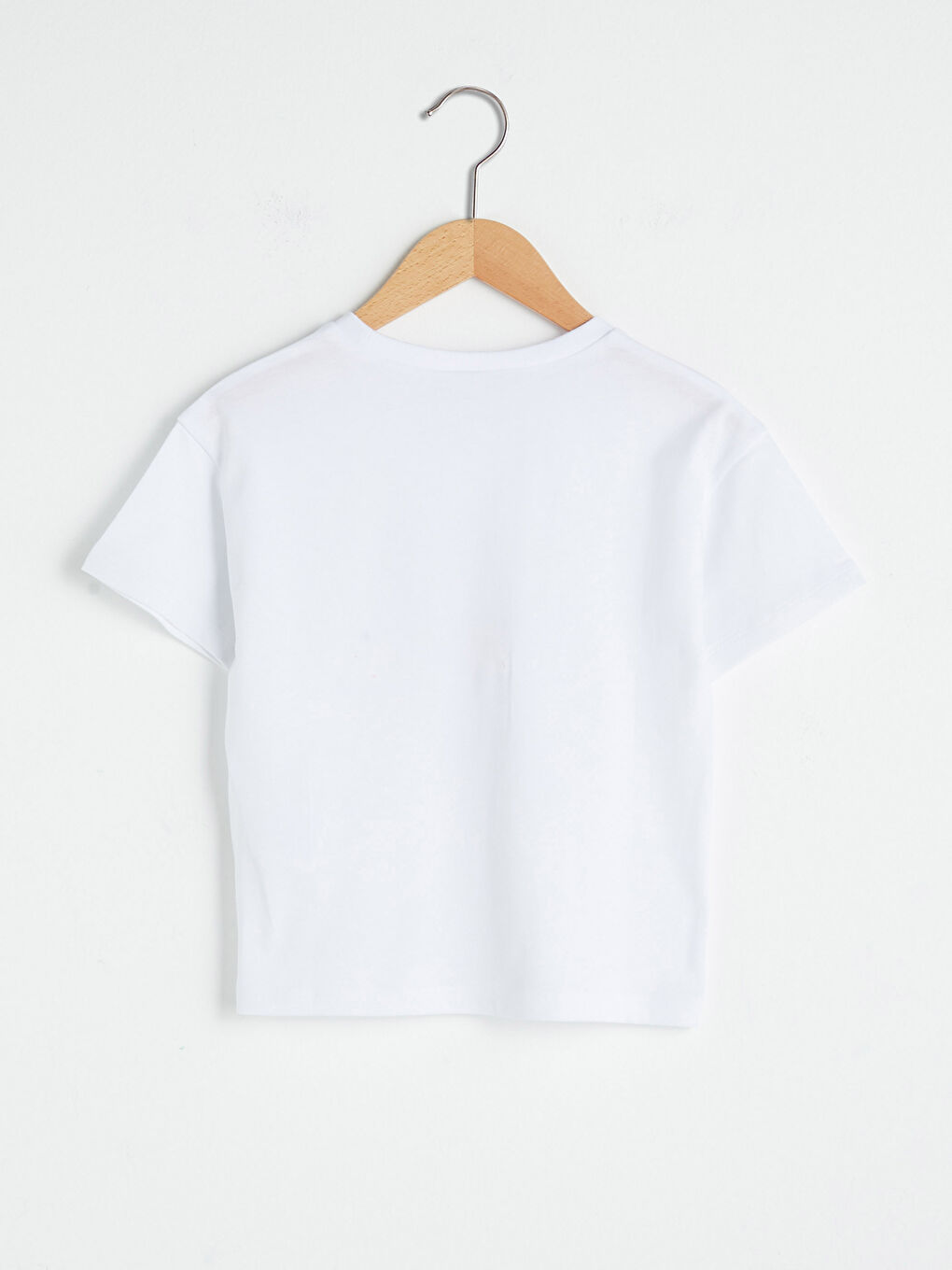 Beyaz Bisiklet Yaka Baskılı Kısa Kollu Kız Çocuk Tişört ve Boya Kalemi-3