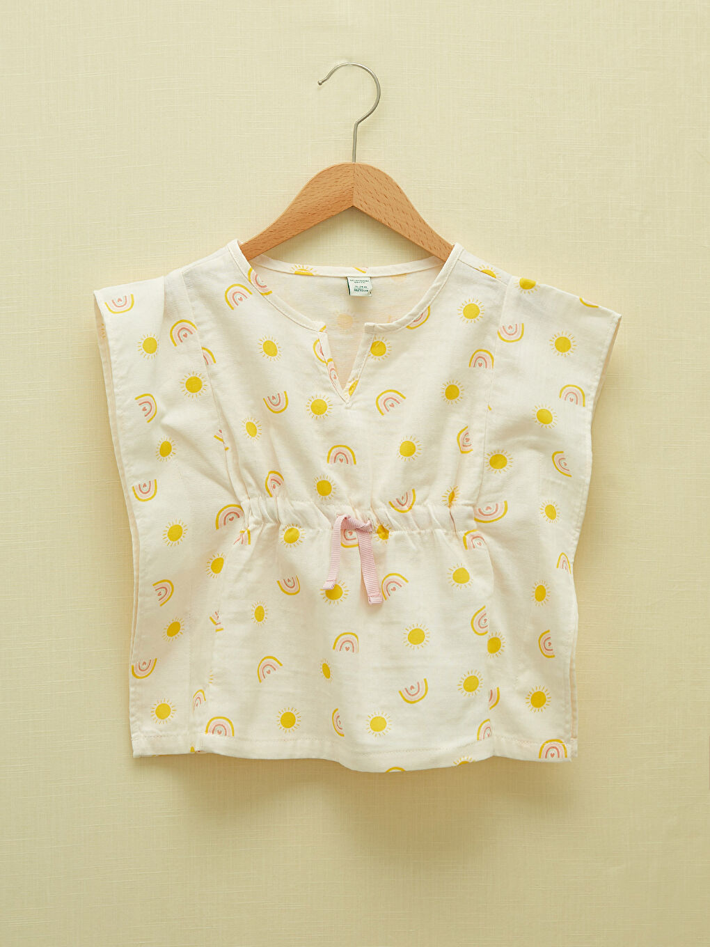 Crew Neck Printed Baby Girl Pareo