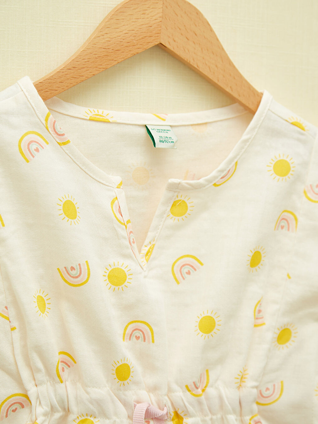 Crew Neck Printed Baby Girl Pareo-1