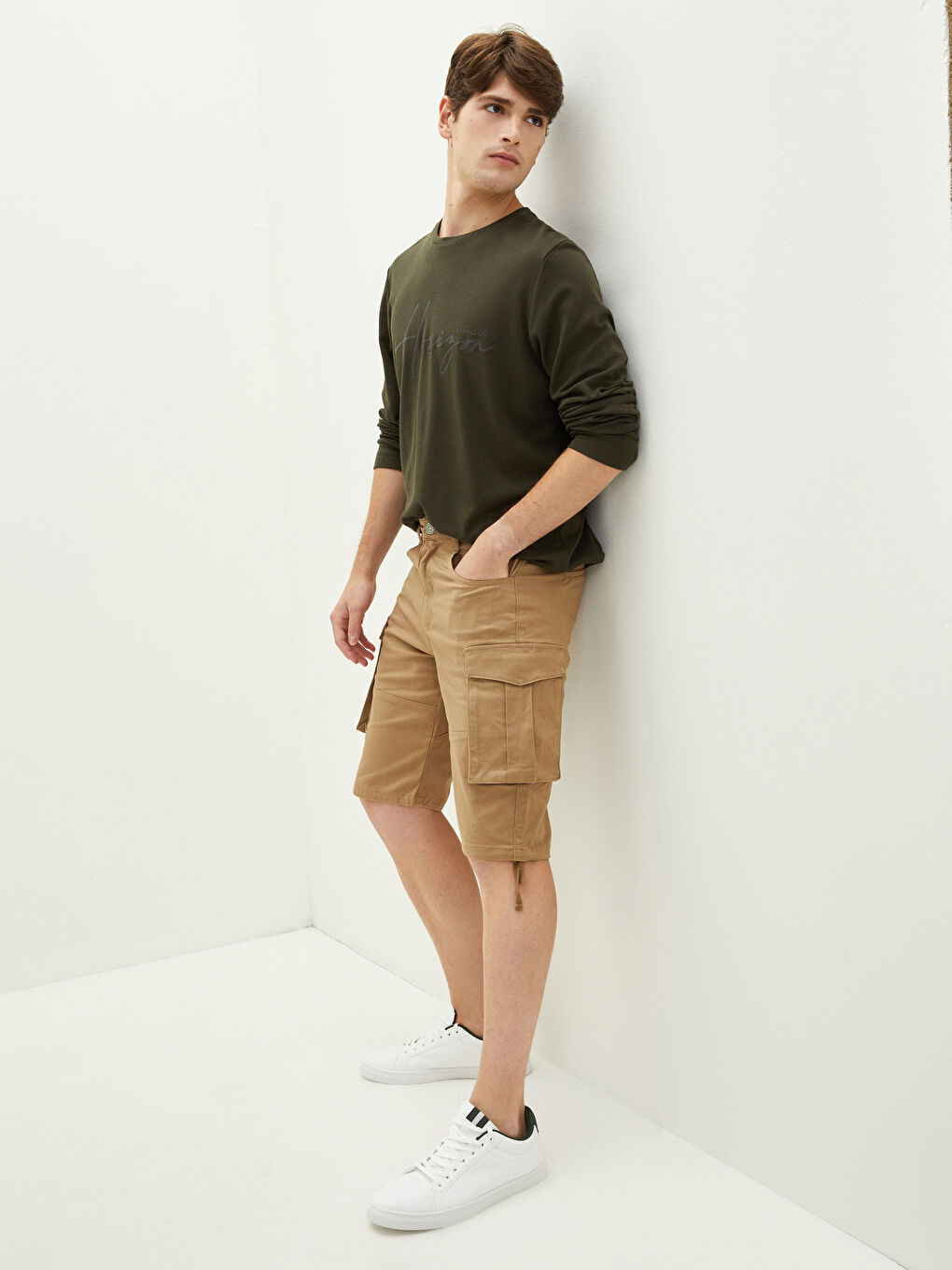 Standard Fit Men's Cargo Shorts -S1G976Z8-RNM