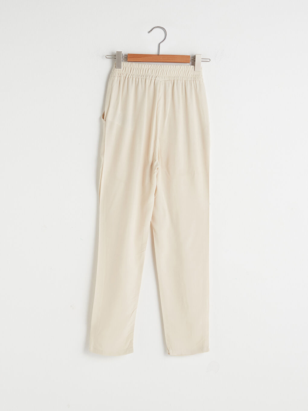 Basic Viscose Girl Trousers With Elastic Waistband-1