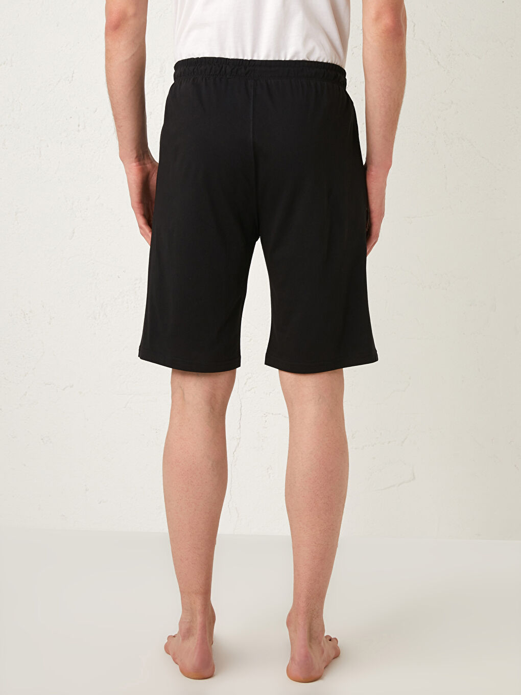 Siyah Standart Kalıp Roller Erkek Pijama Alt Şort-3