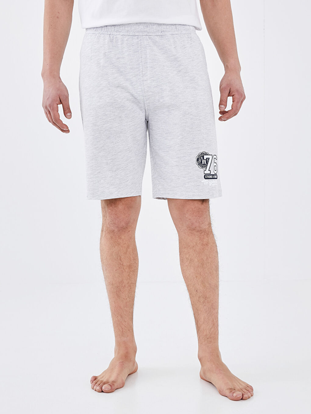 Gri Standart Kalıp Roller Erkek Pijama Alt Şort-2