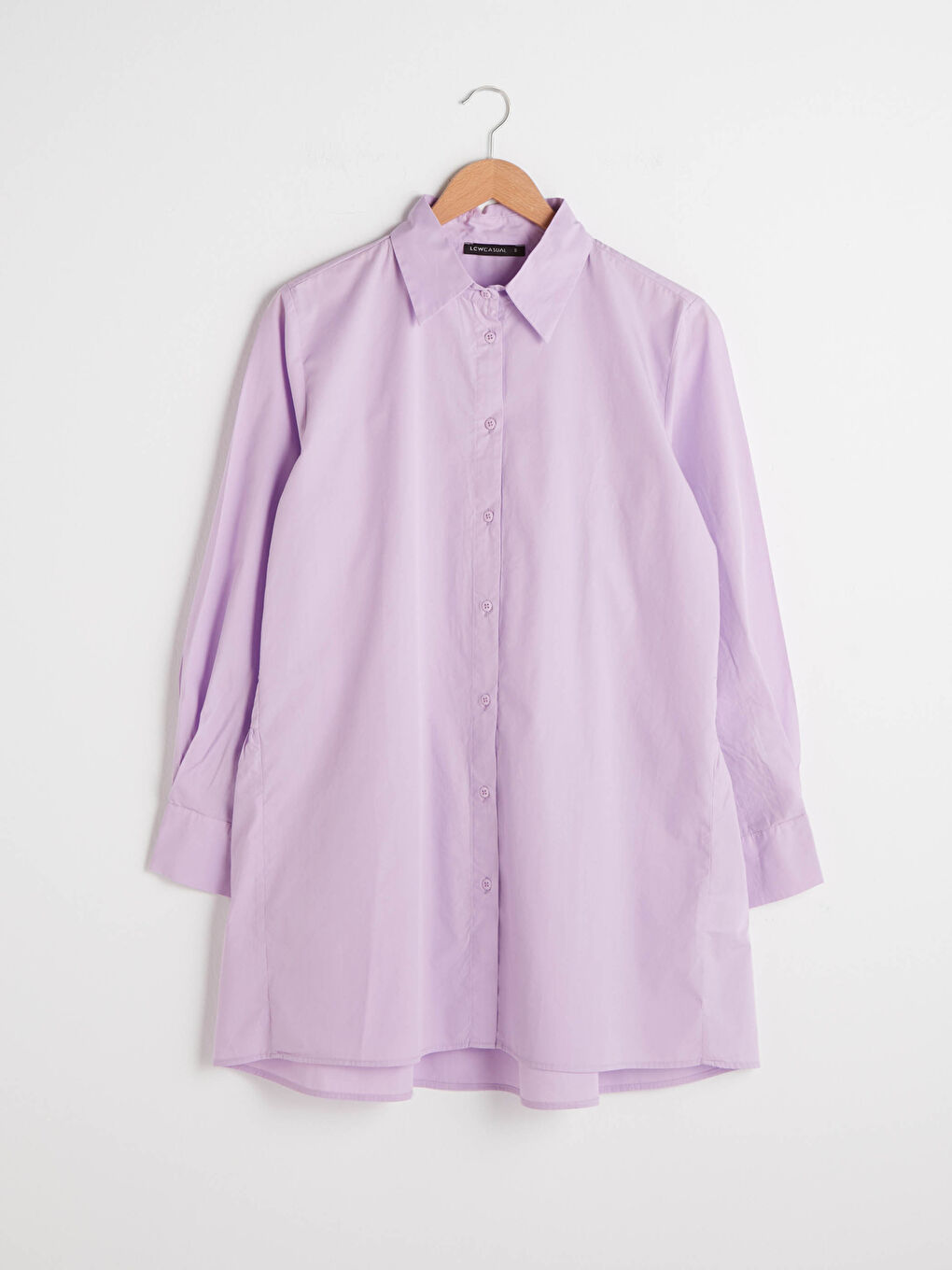 LC Waikiki Frill Detailed Long Sleeve Button Closure Poplin Women's Shirt -S1GA56Z8-G3W