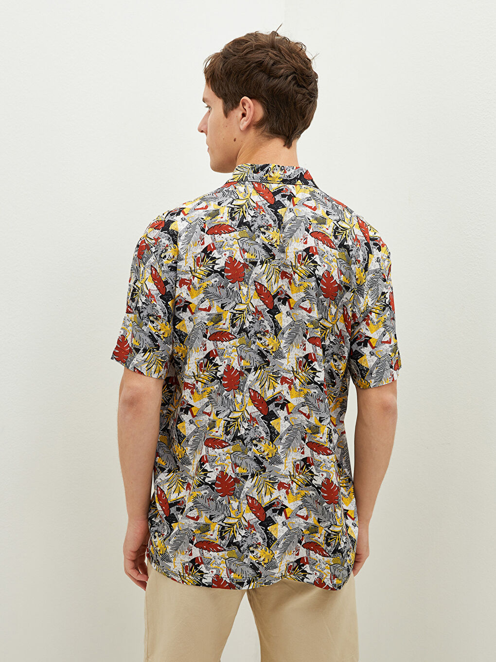 XSIDE Boxy Fit Short Sleeve Patterned Men's Shirt -S1GA94Z8-F9C