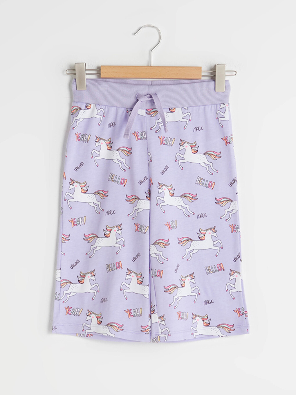 Elastic Waist Printed Girls' Shorts