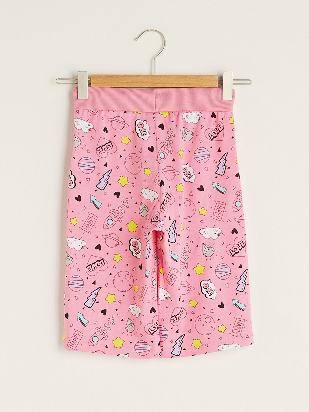 Elasticated Waist Printed Girls' Shorts-1