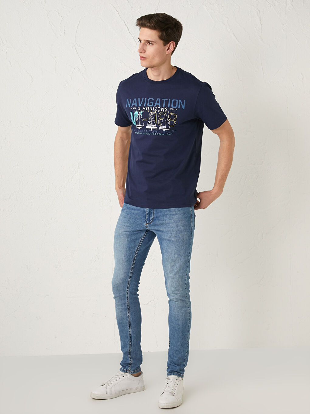 Футболка Мужская с Круглым Вырезом, Коротким Рукавом, С Принтом, Из Гребенного Хлопка-2