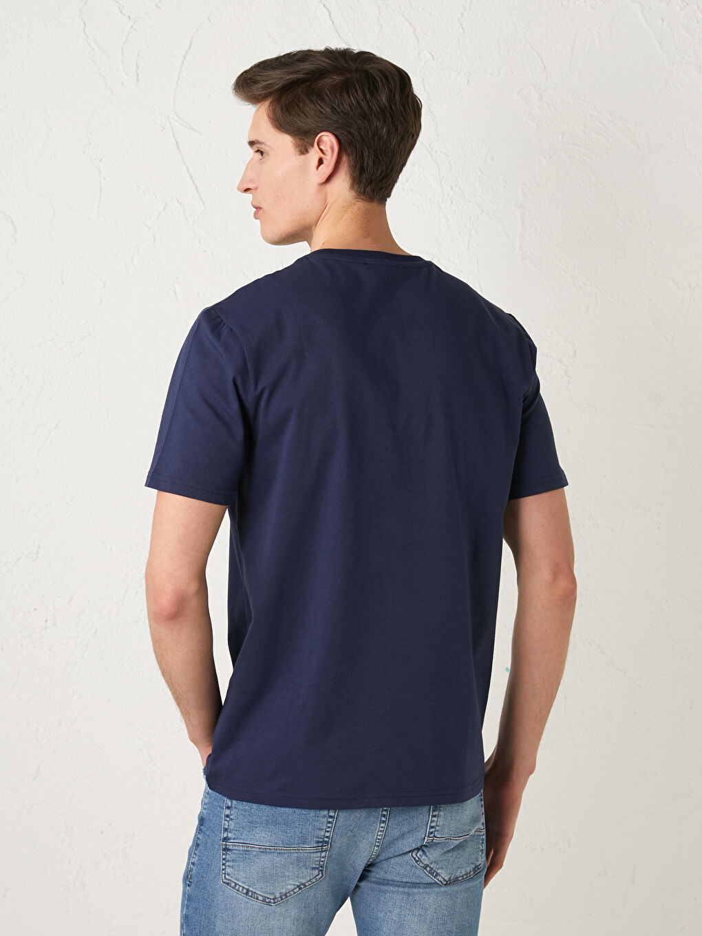 Футболка Мужская с Круглым Вырезом, Коротким Рукавом, С Принтом, Из Гребенного Хлопка-3