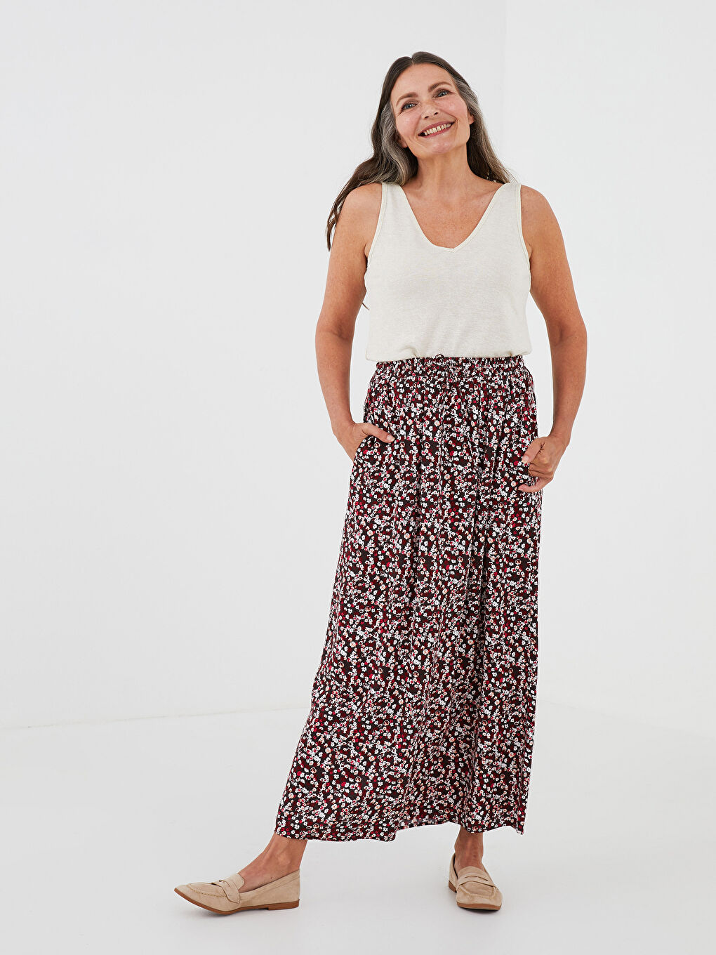 کەمەری کشاو نەخشدار تەنورەی ئەی-برین لە قوماشی بێلماندۆ بۆ ژنان-1