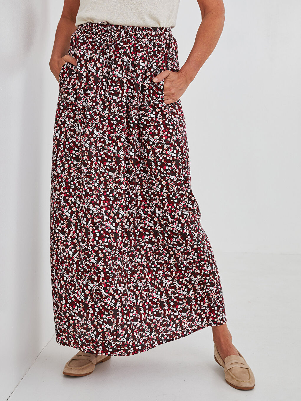 کەمەری کشاو نەخشدار تەنورەی ئەی-برین لە قوماشی بێلماندۆ بۆ ژنان-2