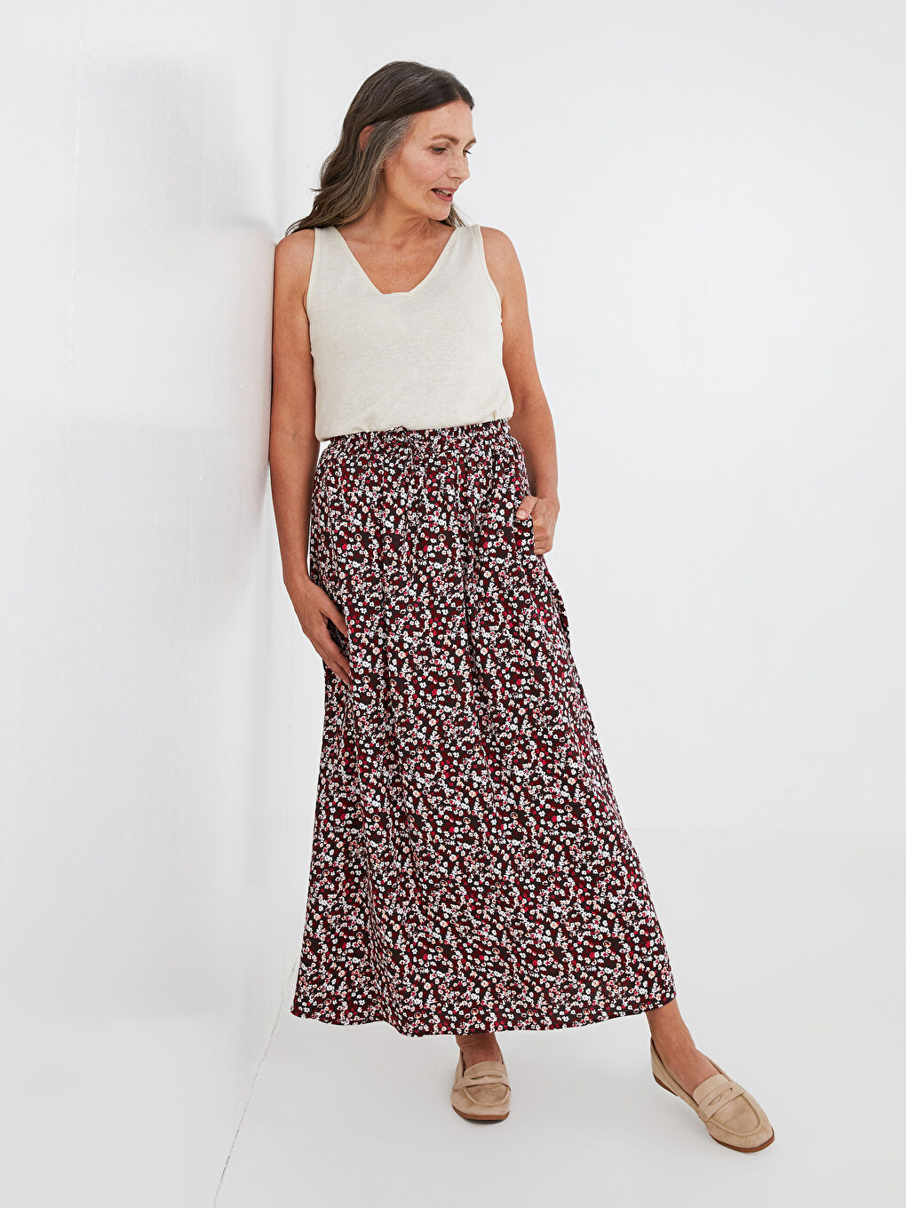 کەمەری کشاو نەخشدار تەنورەی ئەی-برین لە قوماشی بێلماندۆ بۆ ژنان-4