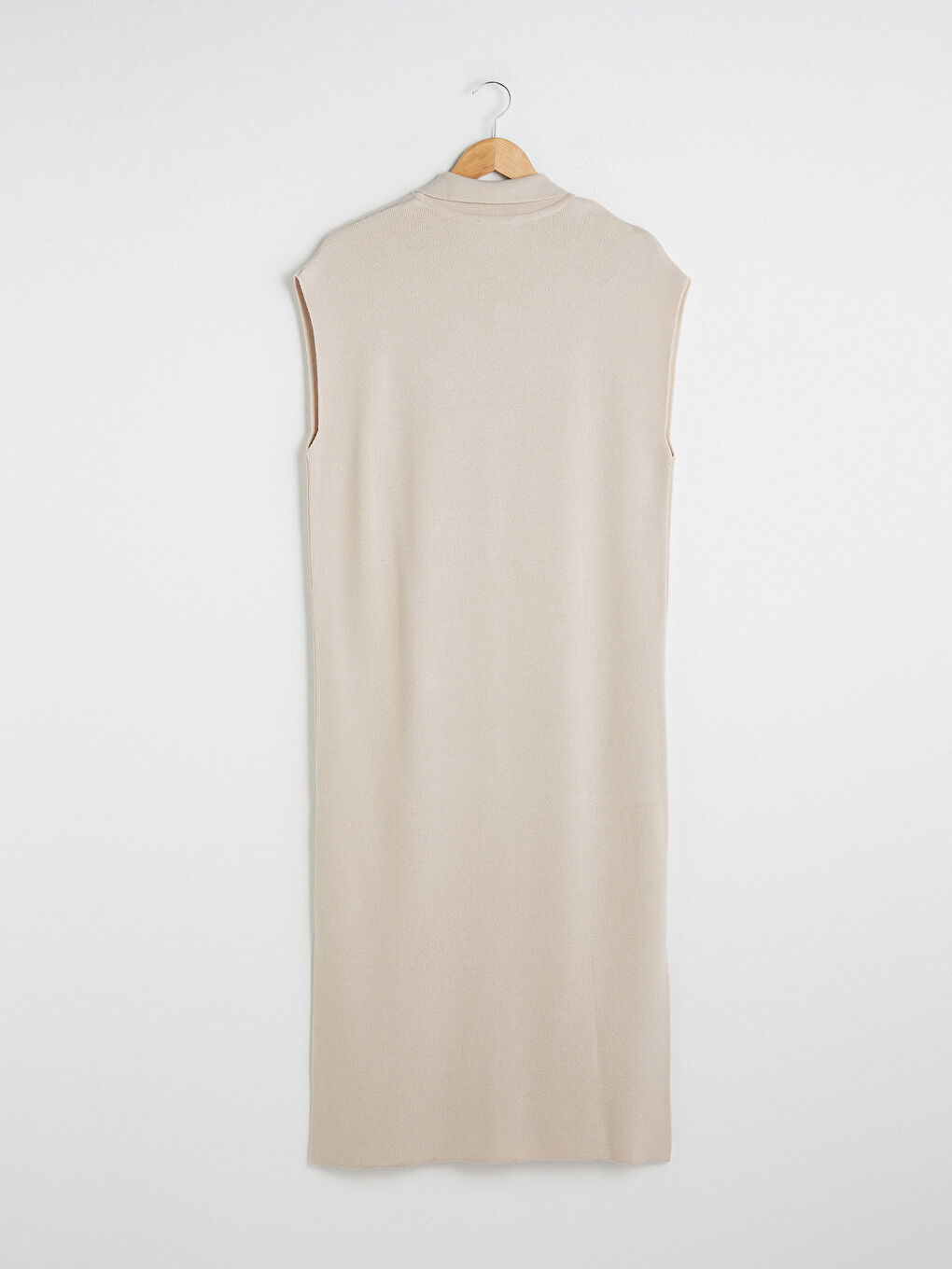 Gri Gömlek Yaka Cep Detaylı Yırtmaçlı Kadın Yelek-6