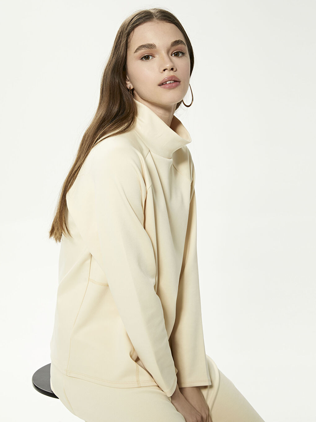 LCW Limited Funnel Neck Plain Long Sleeve Women's Sweatshirt -S1GB66Z8-G0A