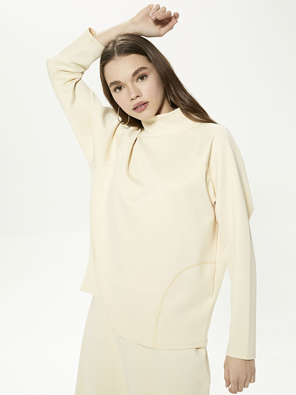 LCW Limited Funnel Neck Plain Long Sleeve Women's Sweatshirt -S1GB66Z8-G0A