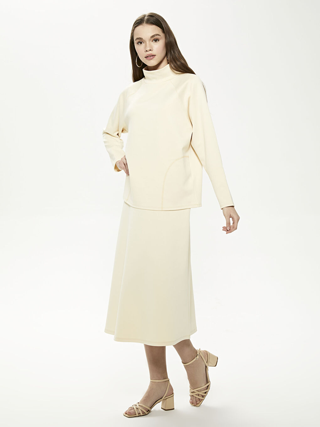 LCW Limited Funnel Neck Plain Long Sleeve Women's Sweatshirt -S1GB66Z8-G0A
