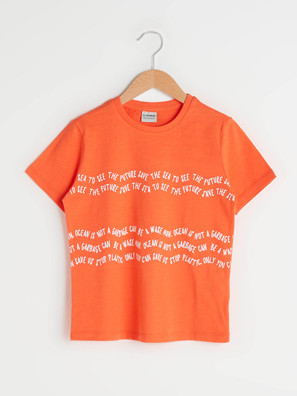 T-shirt garçon en coton à manches courtes imprimé col rond