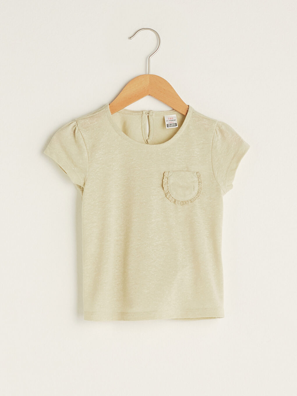 Crew Neck Short Sleeve Basic Baby Girl T-Shirt