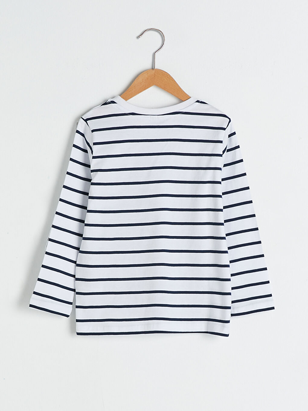 Crew Neck Striped Long Sleeve Cotton Boy T-Shirt-1