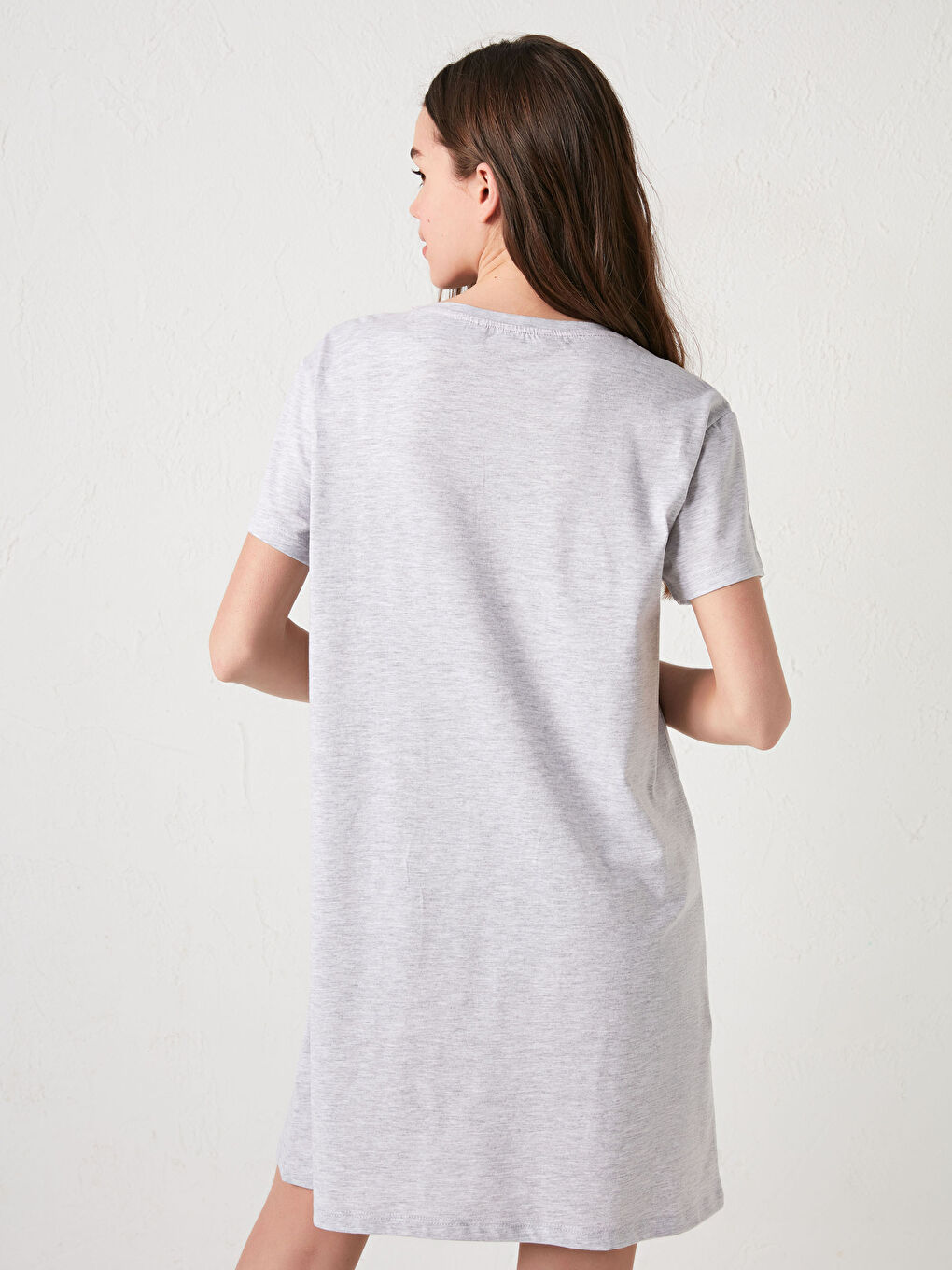 Crew Neck Printed Short Sleeve Women's Nightdress-9