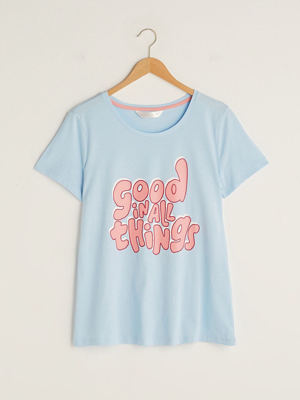 Crew Neck Printed Short Sleeve Cotton Women's Pajama Set-6