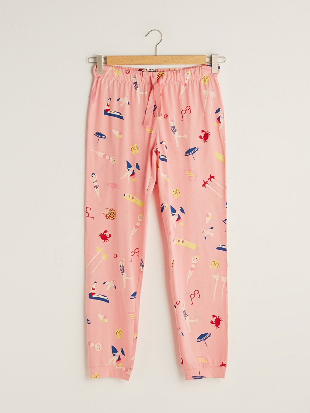 Crew Neck Printed Short Sleeve Cotton Women's Pajama Set-7