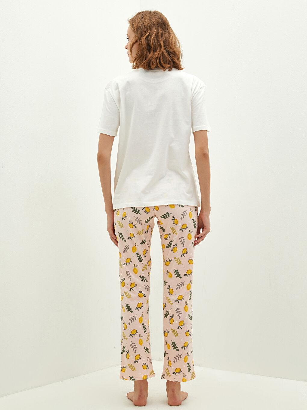 Crew Neck Minnie Mouse Printed Short Sleeve Cotton Women's Pajamas Set-4