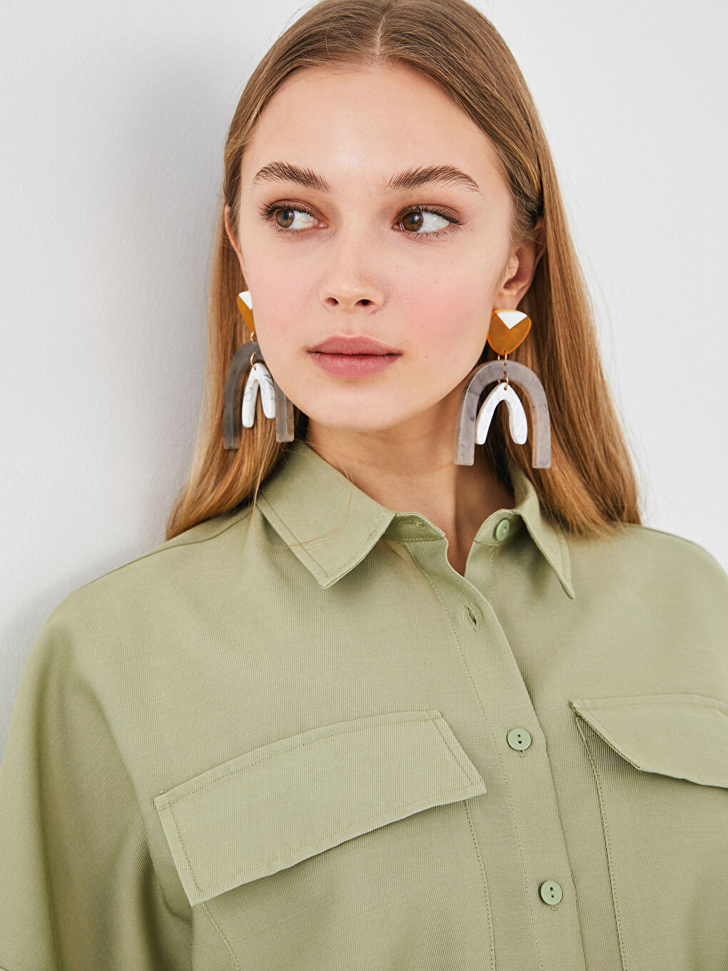 Shirt Collar Waist Belted Short Sleeve Women Dress-2