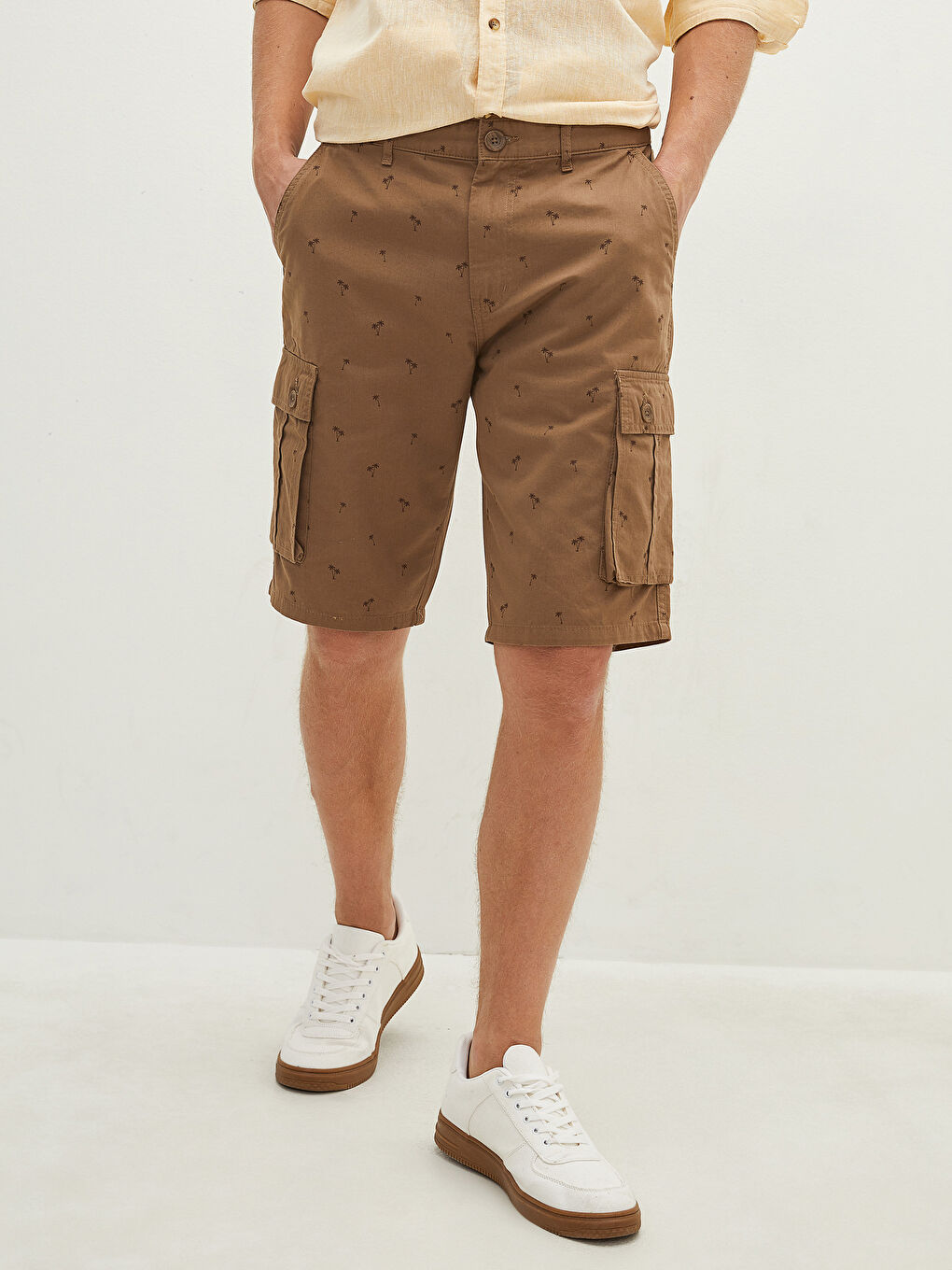 شورت رجالي بنقشة بقصة عادية-3