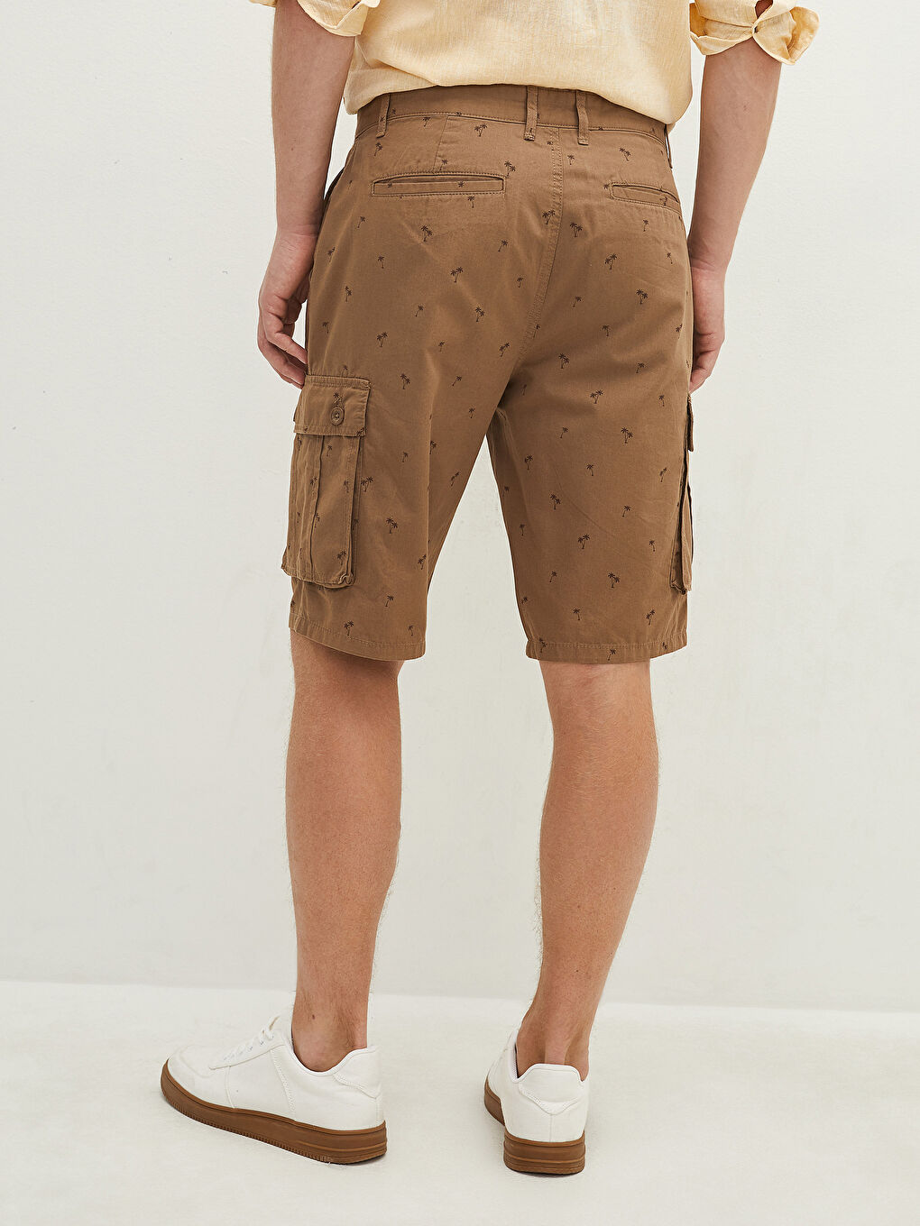شورت رجالي بنقشة بقصة عادية-4