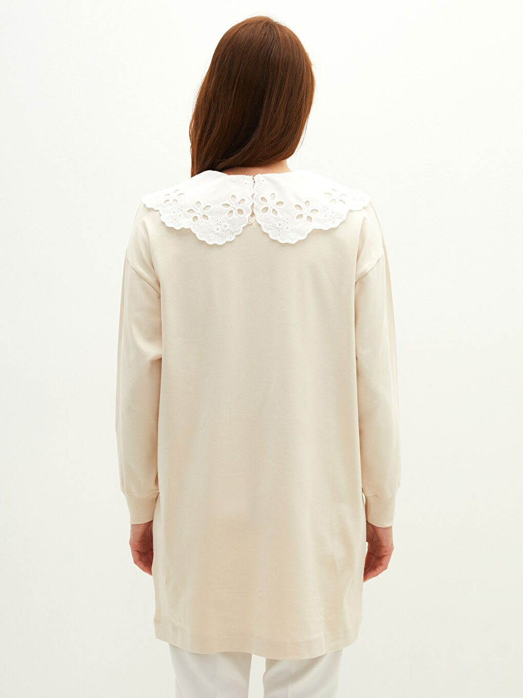 Embroidered Baby Collar Long Sleeve Women's Tunic-4