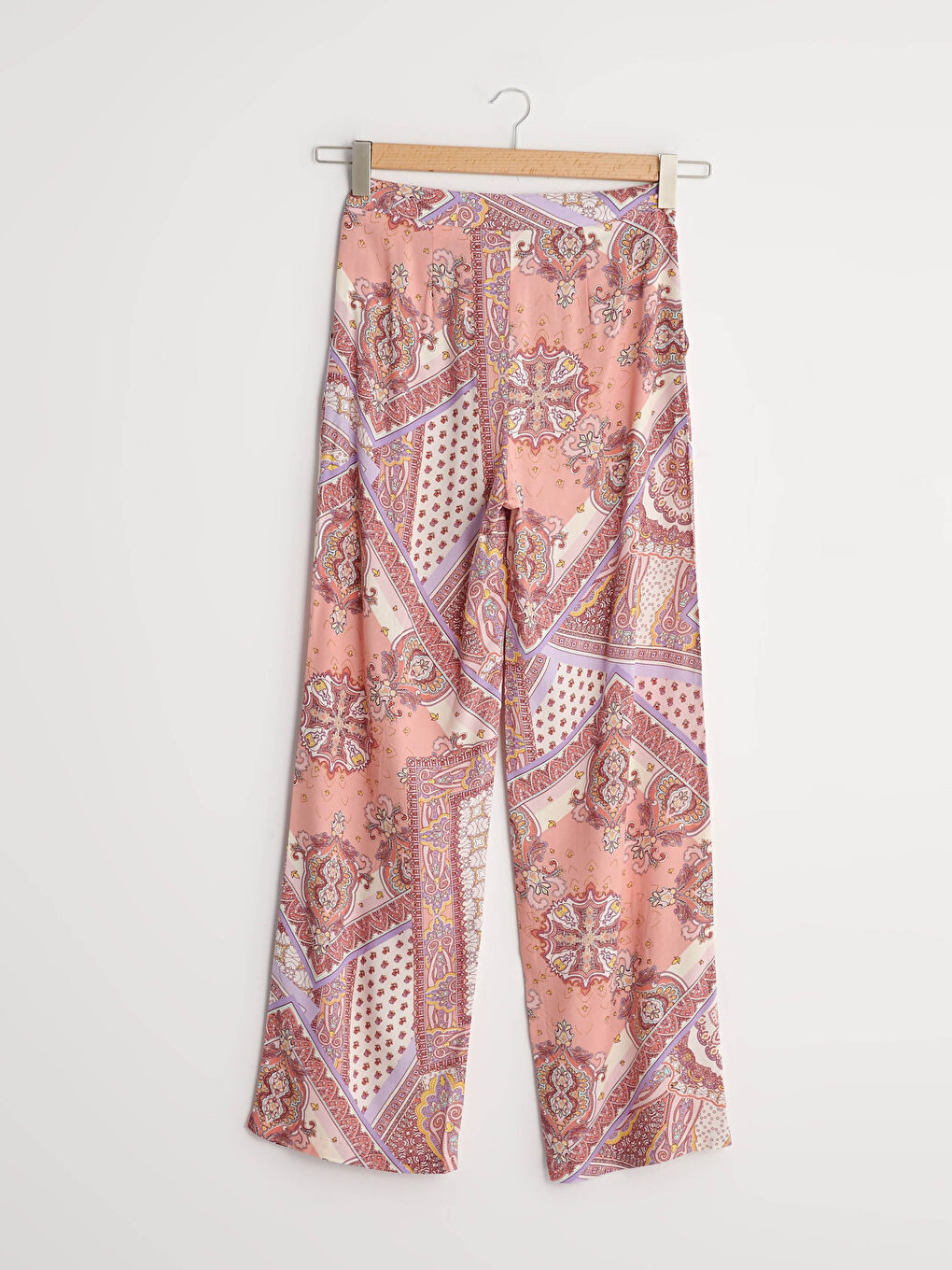 Pocket Detailed Printed Wide Leg Women Trousers-10