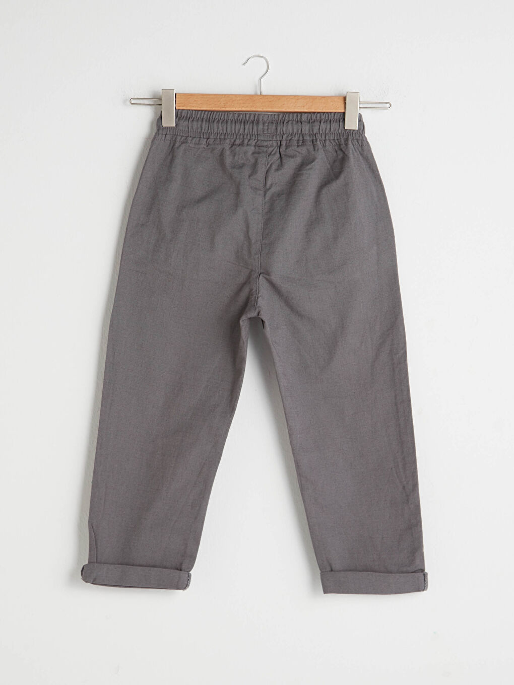 Pantalon Garçon Basique en Coton à Taille Élastique-1