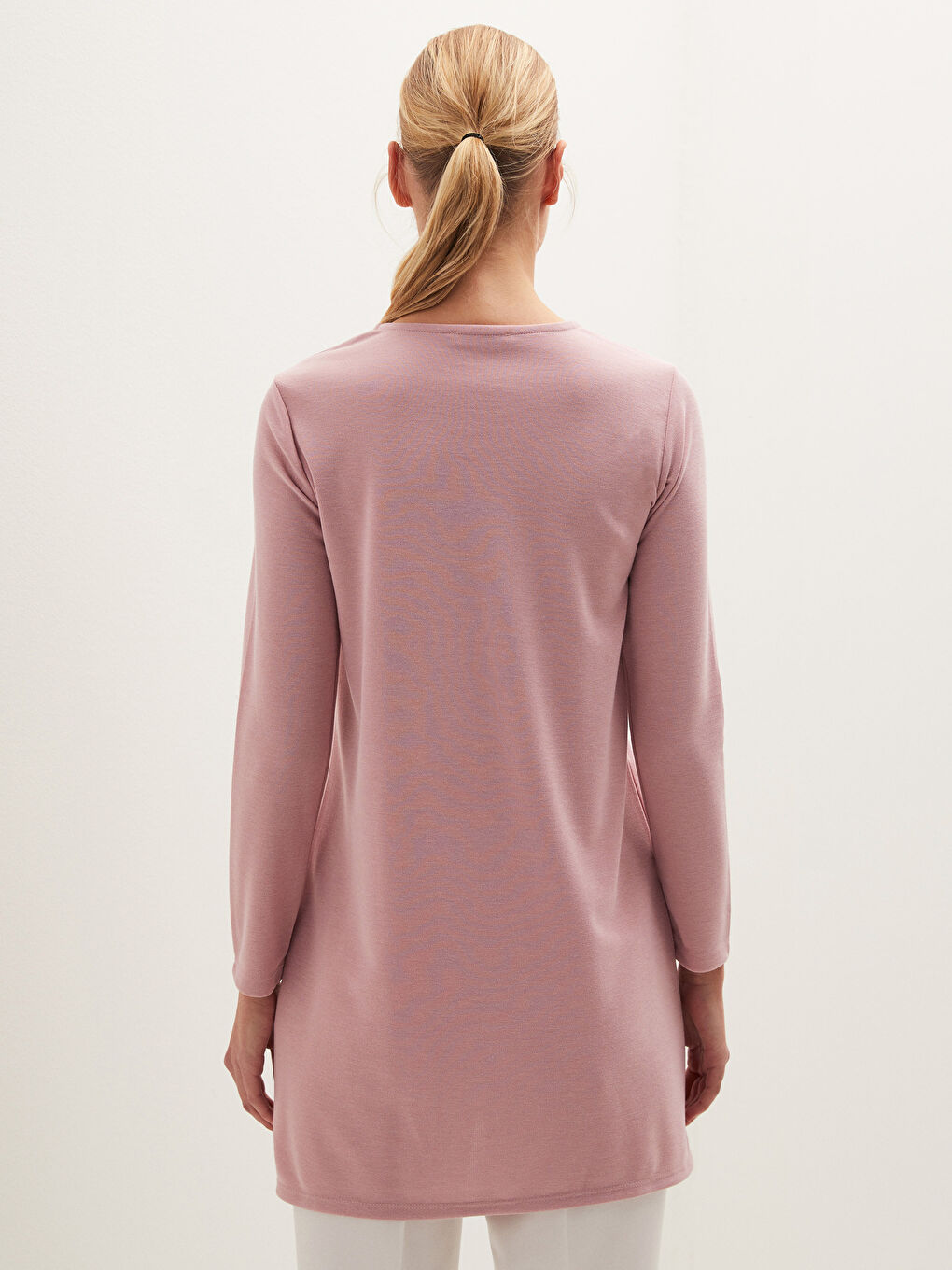 Crew Neck Sequined Printed Long Sleeve Women's Tunic-3