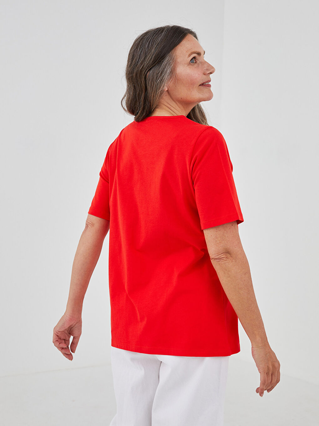 V-Neck Straight Short Sleeve Women's Blouse-3
