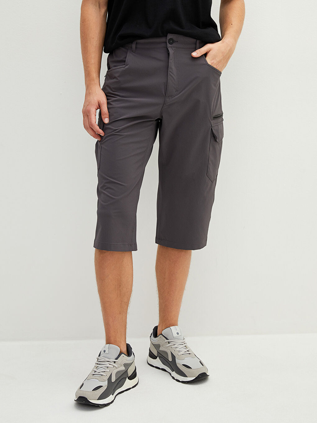 LCW OUTDOOR Gri Standart Kalıp Erkek Bermuda Şort - 3