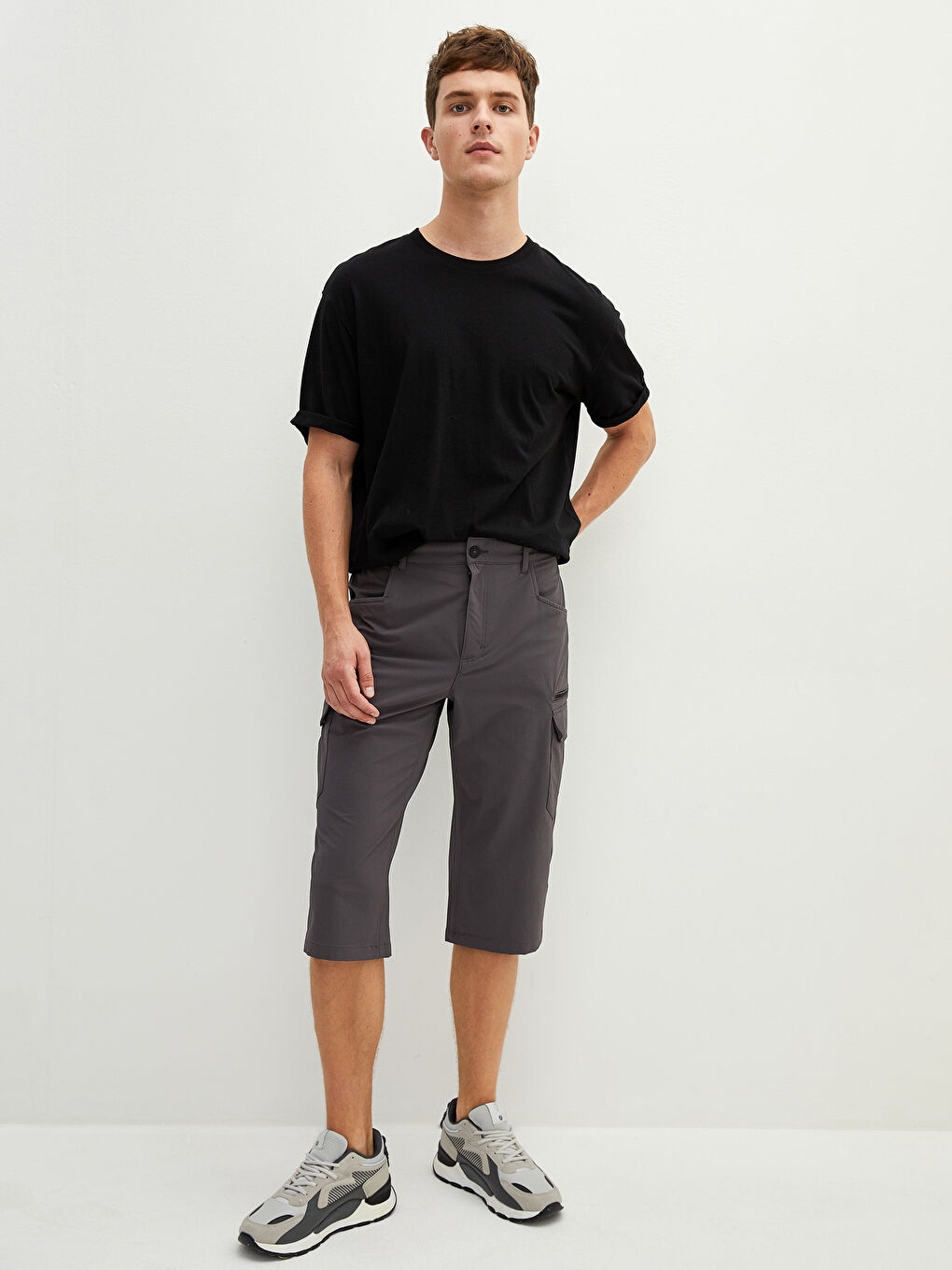 LCW OUTDOOR Gri Standart Kalıp Erkek Bermuda Şort