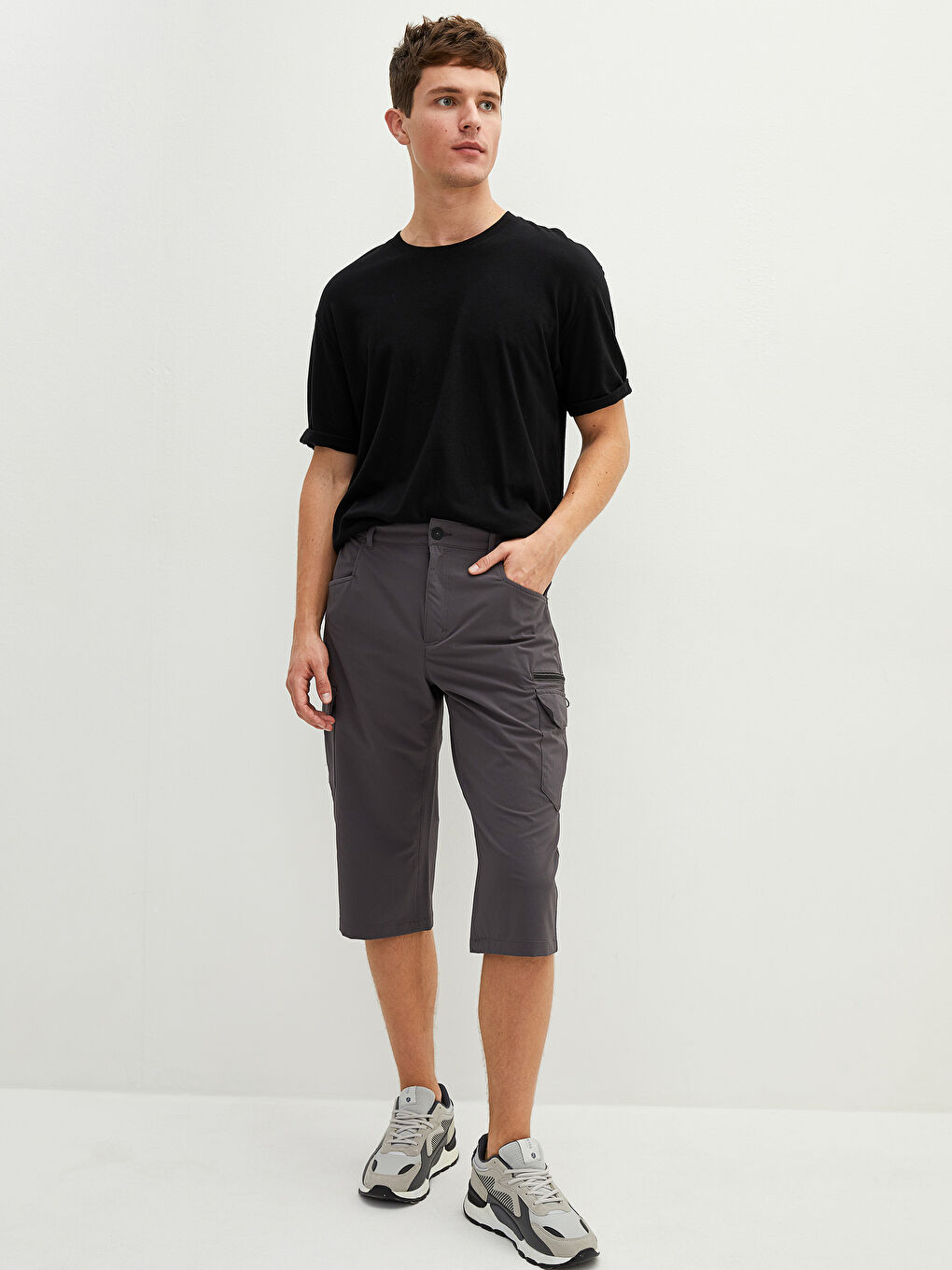 LCW OUTDOOR Gri Standart Kalıp Erkek Bermuda Şort - 1