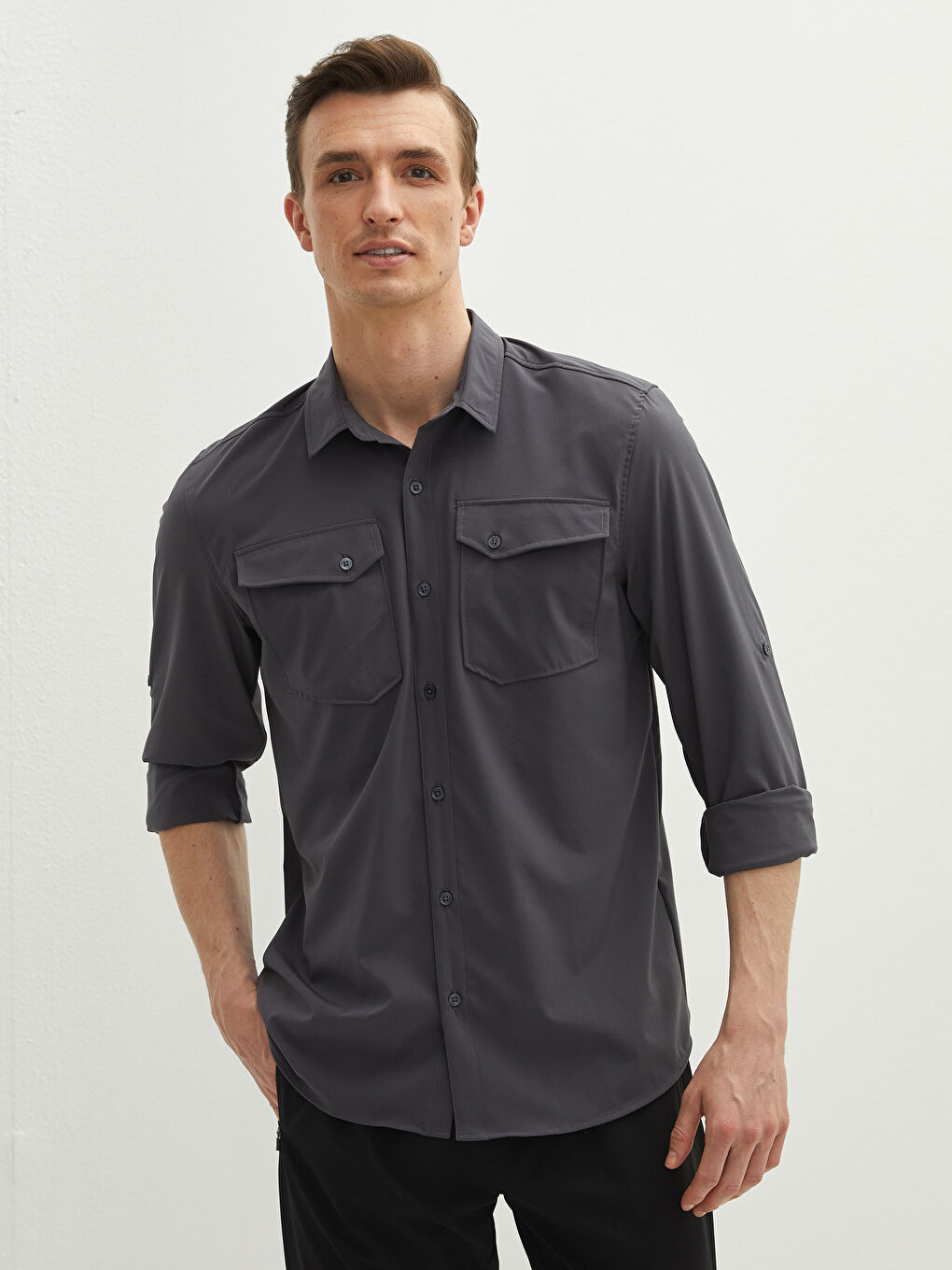 Regular Fit Long Sleeve Men's Shirt-1