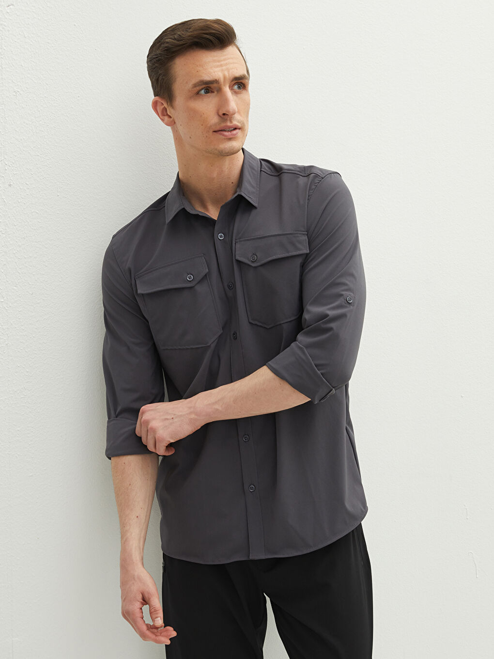 Regular Fit Long Sleeve Men's Shirt-2