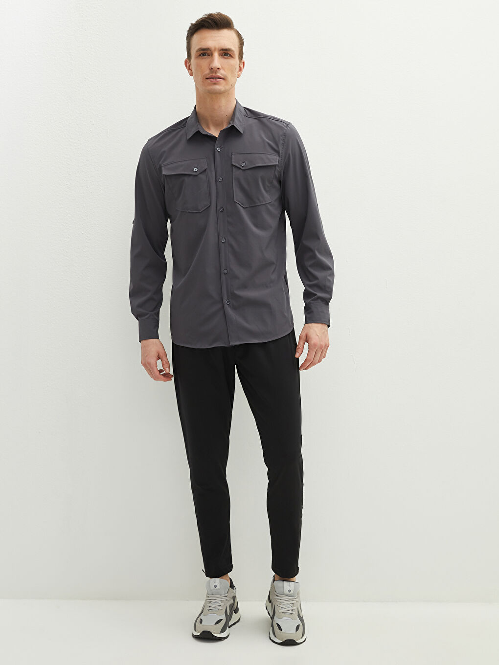 Regular Fit Long Sleeve Men's Shirt-3